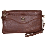 Bolsa Clutch Feminina Transversal Marrom Claro Dk Fashion