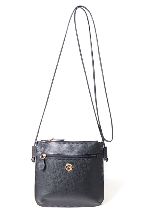 Bolsa Couro Mariart UtilitÃ¡ria Transversal Preto - Preto - Feminino - Dafiti