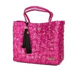 Bolsa De Palha Bahamas Pink Com Pingente Corações