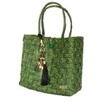 Bolsa De Palha Bahamas Verde Com Chaveiro Búzios