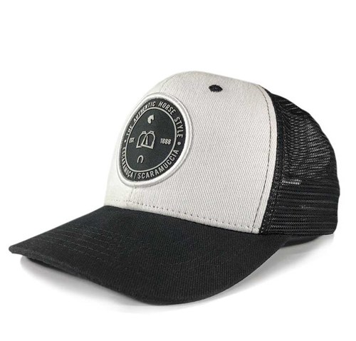 Boné Escaramuça Trucker Columbus - PRETO e BRANCO