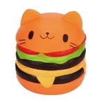 Bonito Kawaii macio mole colorido Simulação Cat Hamburger Toy lenta Nascente Kid Alivia o stress ansiedade Brinquedos Decoração presente