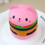 Bonito Kawaii macio mole colorido Simulação Cat Hamburger Toy lenta Nascente Kid Alivia o stress ansiedade Brinquedos Decoração presente