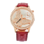 Borboleta pu pulseira de couro Quartz Rel¨®gios de pulso rel¨®gio de pulso Mulheres Sports Clocks