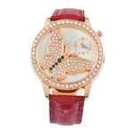 Borboleta pu pulseira de couro Quartz Relógios de pulso relógio de pulso Mulheres Sports Clocks