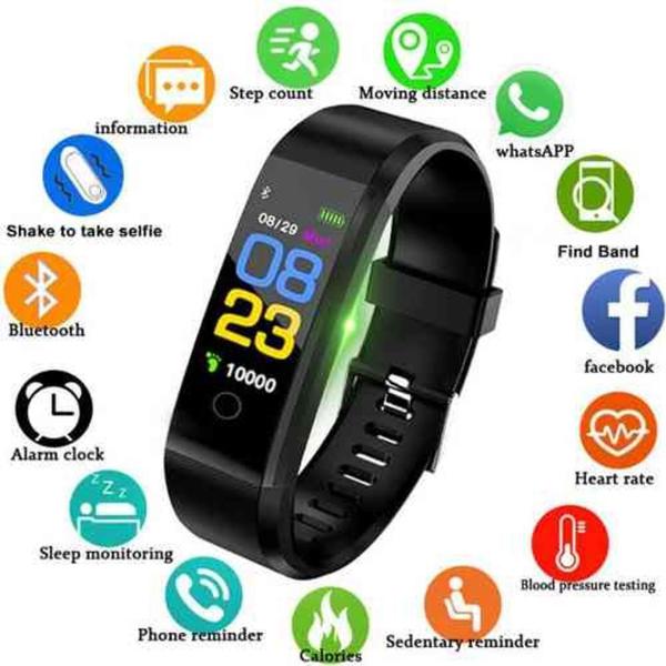 Bracelet Relógio Smartband 115 Plus Pressão Arterial Monitor Cardíaco