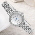 Bracelete de diamantes impermeável faixa de aço relógio de quartzo estudante senhora das mulheres da marca das mulheres