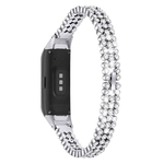 Bracelete De Relógio De Pulseira De Metal Com Strass De 3 Linhas Para Samsung Galaxy Fit SM-R370