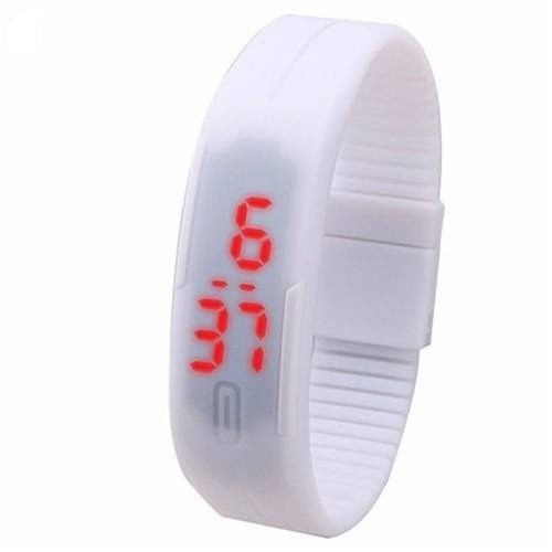 Bracelete Relógio Digital LED Branco - Brand New