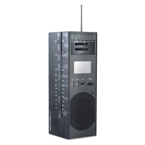 Brionvega Rr-327 - Sistema de Áudio / Rádio Relógio / Usb / Sd / Auxiliar Black