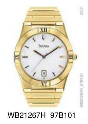 Bulova Feminino Redondo Analogico Calendario Br Dourado Wb21267h