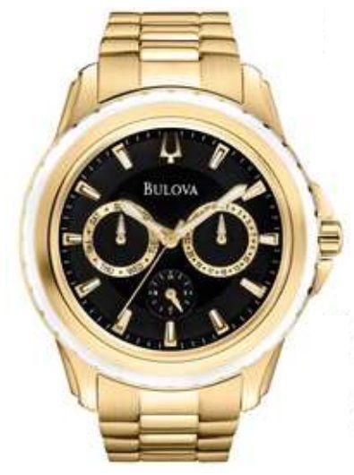 Bulova Masculino Redondo Analogico Multi Pr Dourado Wb22177r