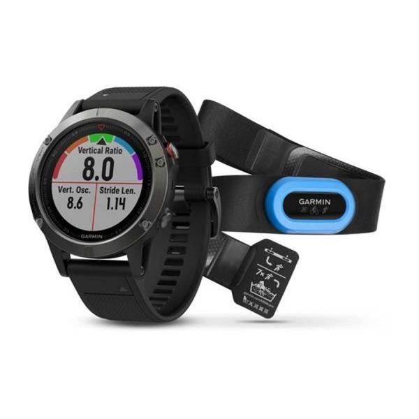 Bundle Fenix 5 - Cinza-smartwatch Gps Premium Multiesportivo + Monitor de Batimento Cardíaco Hrm-tri - Garmin