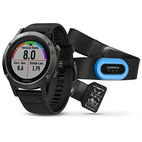 Bundle Fenix 5 - Cinza-smartwatch Gps Premium Multiesportivo + Monitor de Batimento Cardíaco Hrm-tri