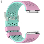 Buracos Moda silicone color blocking Substituir Pulseira Band para Fitbit Ionic