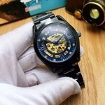 Business Casual Homens Mecânicos Totalmente Automáticos Relógios De Luxo De Aço Inoxidável Relógios De Presente Requintado Design Relógio Partido Relógios