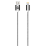 Cabo Lightning para USB - Para iPhone, iPad e iPod - 90cm - Prata - Metal Entrelaçado - Licenciado A