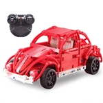 Cada Duplo E 2.4G 5.5KM / H 472 pcs Carro de Controle Remoto Modelo RC Vermelho Carro Portas Abertas Blocos de Construção Crianças Crianças Montar brinquedos