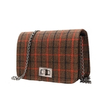 Cadeia Mulher Plaid Cross-corpo Messenger Bag Moda Canvas Individual Pequeno Bolsa De Ombro