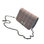 Cadeia Mulher Plaid Cross-corpo Messenger Bag Moda Canvas Individual Pequeno Bolsa de Ombro