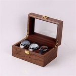 (Caixa de relógio de madeira de 3 cores e 3 cores) Suporte de armazenamento de jóias de madeira de luxo para organizador de vitrines