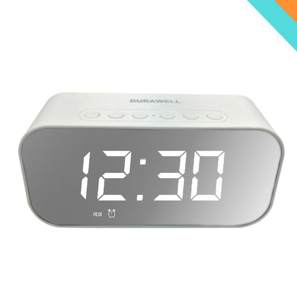 Caixa de Som Despertador Temperatura Bluetooth Radio Relógio de Mesa - Durawell