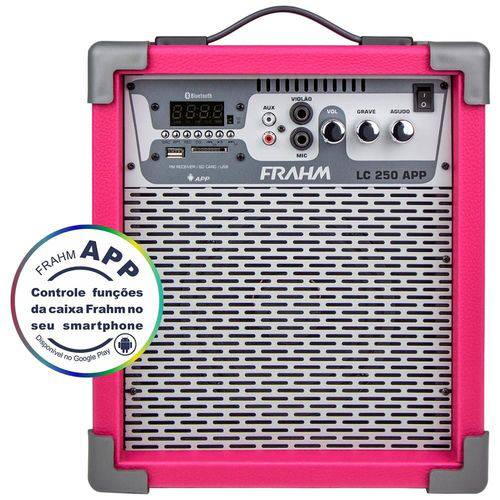 Caixa de Som Frahm LC 250 APP Amplificada Multiuso USB, SD e Bluetooth - 60 Watts RMS - Pink