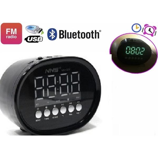 Caixa de Som Radio Relogio Bluetooth Usb Led Usb Sd Mp3 Fm Despertador Alarme Recarregavel - Makeda