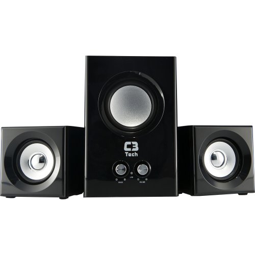 Caixa Multimidia 2.1 com Subwoofer 8w Rms Sp-223bs Preto C3 Tech