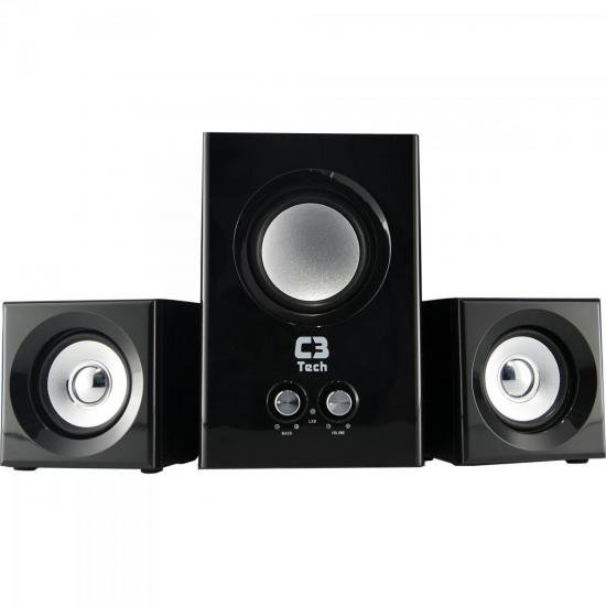 Caixa Multimidia 2.1 com Subwoofer 8W RMS SP-223BS Preto C3 TECH - C3tech