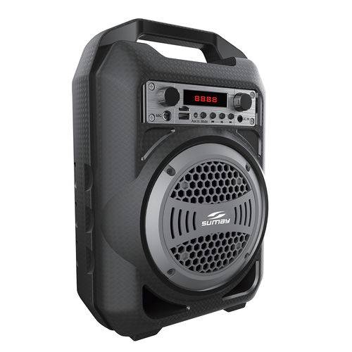 Caixa Som Portátil Bluetooth/usb/sd/fm/mp3 30w Cinza Sumay Sm-csp1302