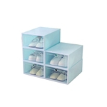 Caixas de armazenamento de sapato de plástico transparente dobrável Display Organizer Stackable Tidy Save Space Single Box