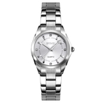 Calend¨¢rio Moda Criativa Geometric Rodada Steel Band Ladies Quartz Assista