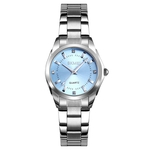 Calend¨¢rio Moda Criativa Geometric Rodada Steel Band Ladies Quartz Assista