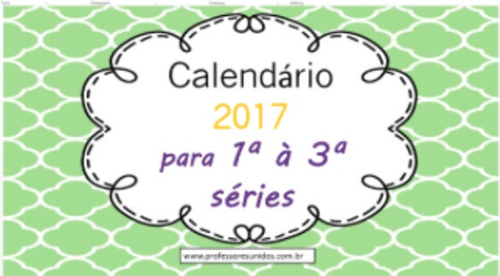 Calendário Matemático 2017 / Power Point / 160 / Infantil e Fund. I