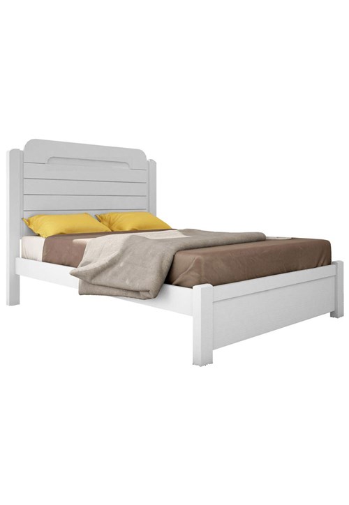 Cama de Casal Duo Branco Madeirado Robel Móveis