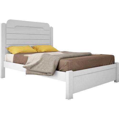 Cama de Casal Duo Branco Madeirado Robel