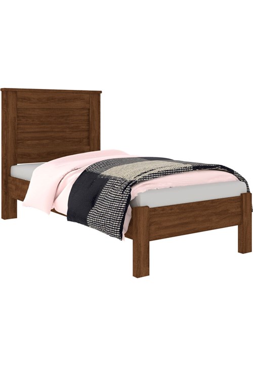 Cama de Solteiro 100% MDF Colônia Jacarandá Madeirado Robel Móveis