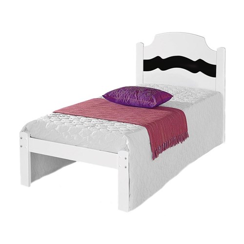 Cama Iris Solteiro Branco e Preto