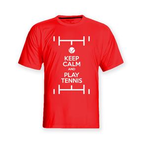Camiseta Keep Calm And Play Tennis - G - Vermelho