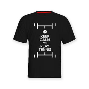 Camiseta Keep Calm And Play Tennis - G - Preto