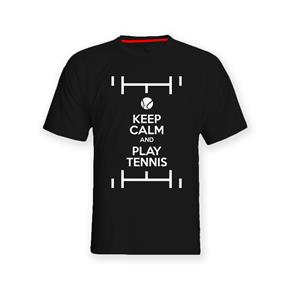Camiseta Keep Calm And Play Tennis - P - Preto