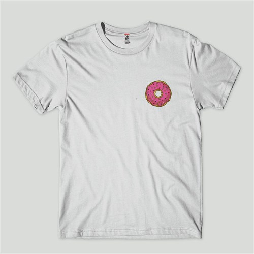 Camiseta Masculina Donuts os Simpsons Branca Algodao (Branco, P)