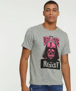 Camiseta Masculina Estampa Star Wars Manga Curta Disney