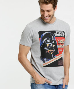 Camiseta Masculina Estampa Star Wars Manga Curta Disney