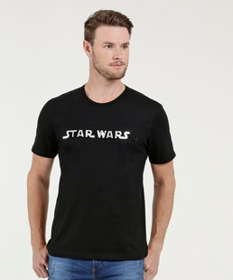 Camiseta Masculina Estampa Star Wars Manga Curta Disney