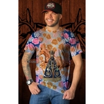 Camiseta Masculina Nossa Senhora Floral com Cavalo C1139