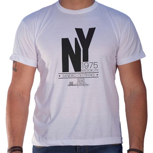 Camiseta Masculina Sandro Clothing Brooklin Ny 1975 Branca