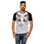 Camiseta Raglan Gato Ragdoll Masculina
