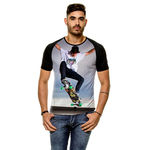 Camiseta Raglan Skate Longboard Ollie Masculina